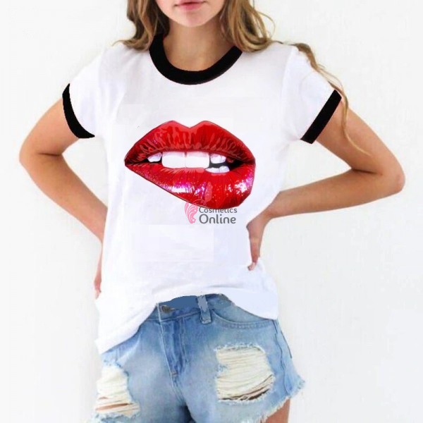 Tricou cu desen pentru Salon de Infrumusetare LMB010 Alb - Beauty & Make-Up